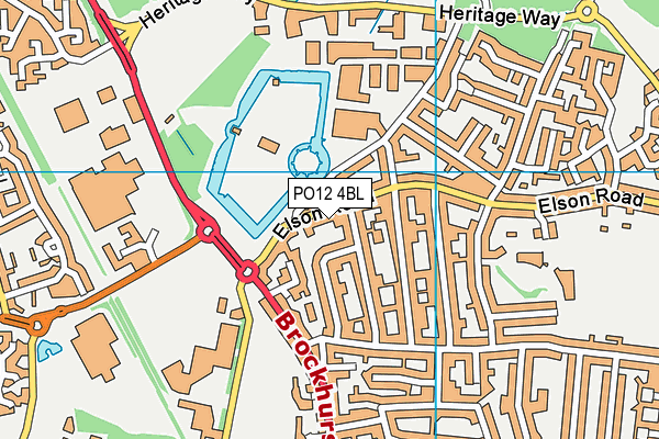 PO12 4BL map - OS VectorMap District (Ordnance Survey)