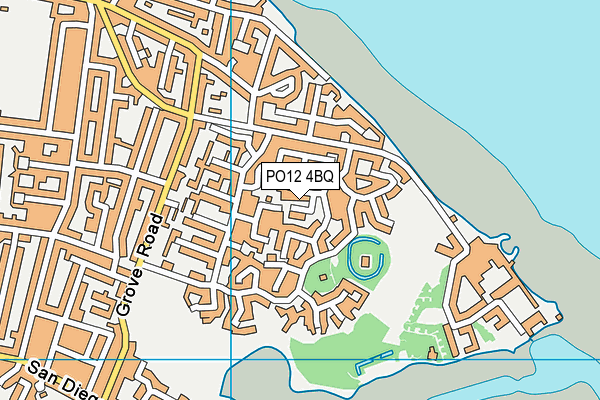 PO12 4BQ map - OS VectorMap District (Ordnance Survey)