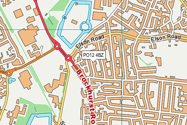 PO12 4BZ map - OS VectorMap District (Ordnance Survey)