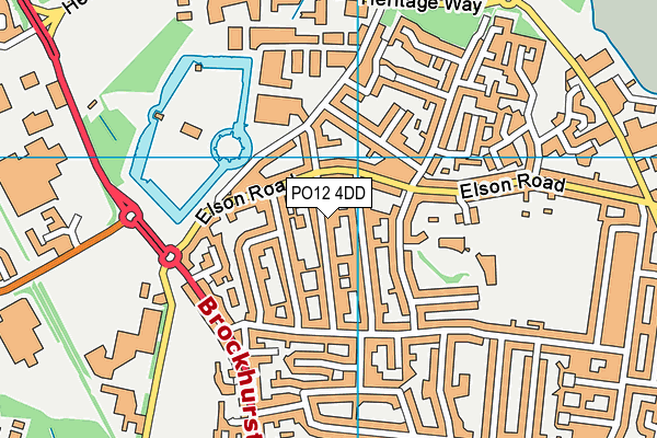 PO12 4DD map - OS VectorMap District (Ordnance Survey)