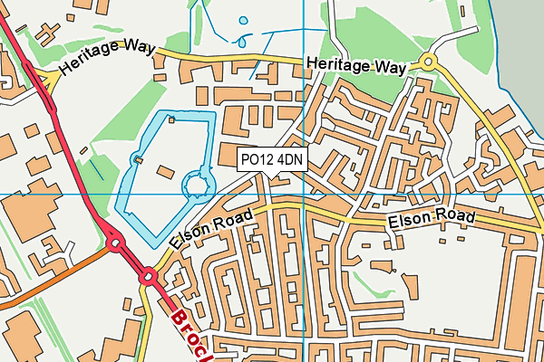 PO12 4DN map - OS VectorMap District (Ordnance Survey)