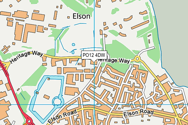 PO12 4DW map - OS VectorMap District (Ordnance Survey)