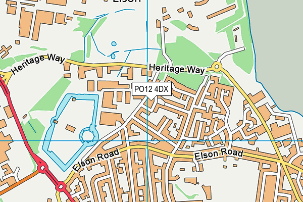 PO12 4DX map - OS VectorMap District (Ordnance Survey)