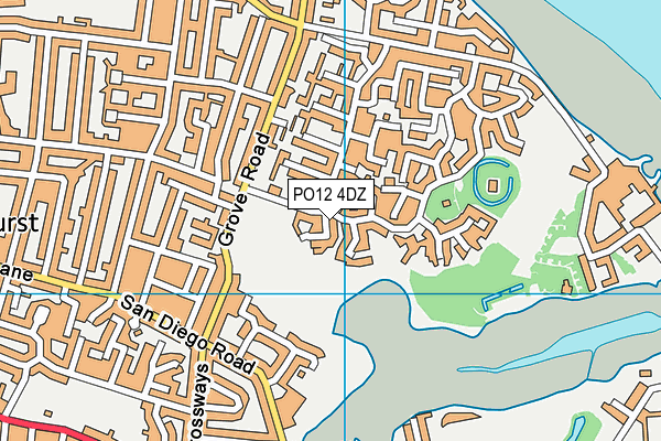 PO12 4DZ map - OS VectorMap District (Ordnance Survey)