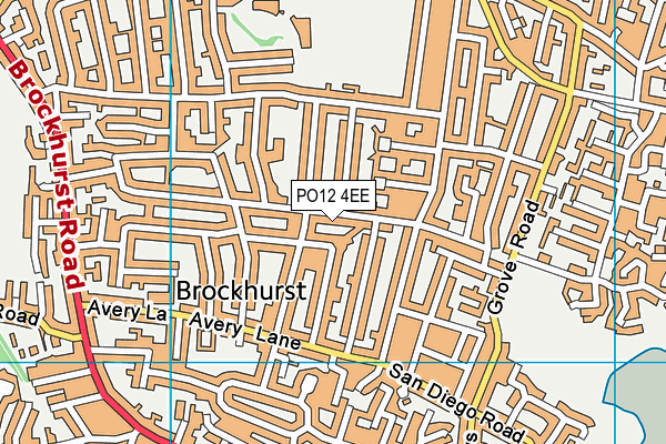 PO12 4EE map - OS VectorMap District (Ordnance Survey)