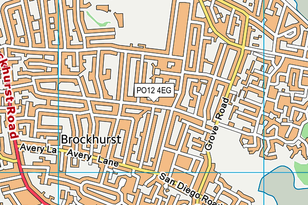 PO12 4EG map - OS VectorMap District (Ordnance Survey)