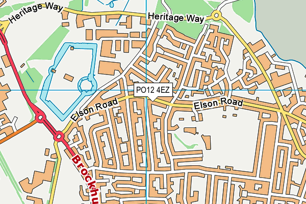 PO12 4EZ map - OS VectorMap District (Ordnance Survey)