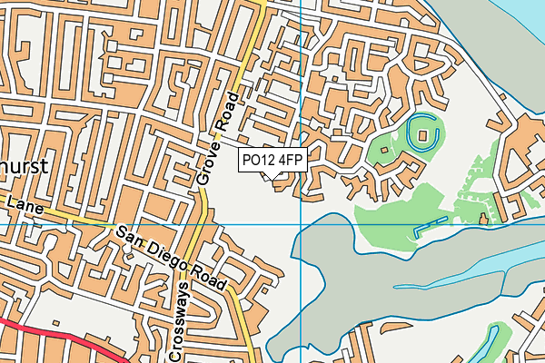 PO12 4FP map - OS VectorMap District (Ordnance Survey)