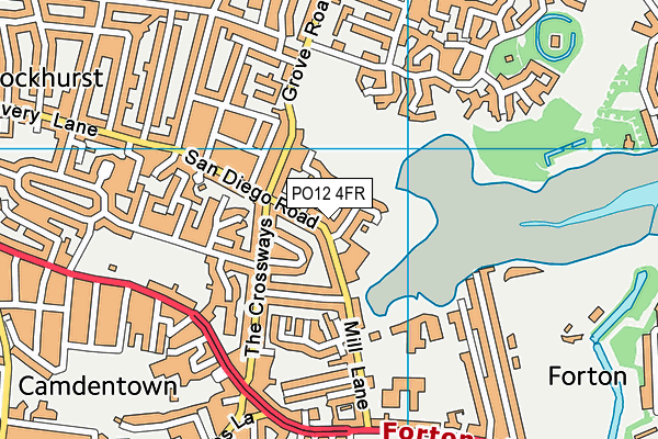 PO12 4FR map - OS VectorMap District (Ordnance Survey)