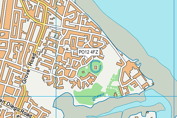 PO12 4FZ map - OS VectorMap District (Ordnance Survey)