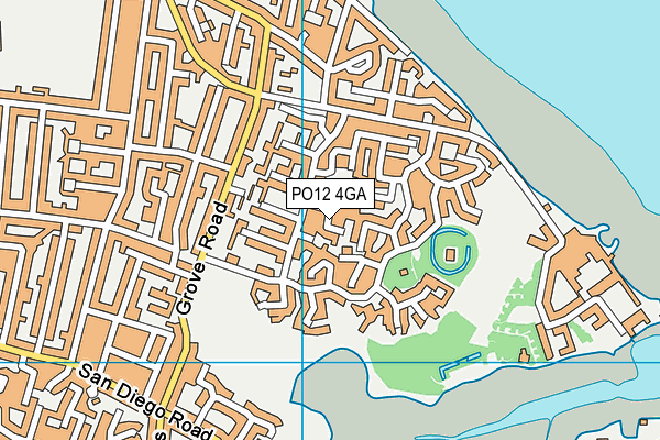 PO12 4GA map - OS VectorMap District (Ordnance Survey)