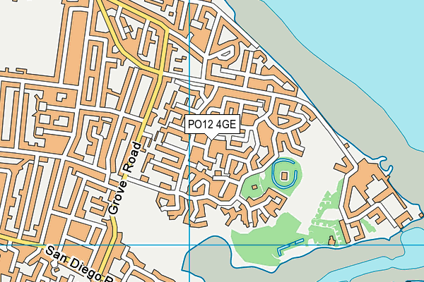 PO12 4GE map - OS VectorMap District (Ordnance Survey)