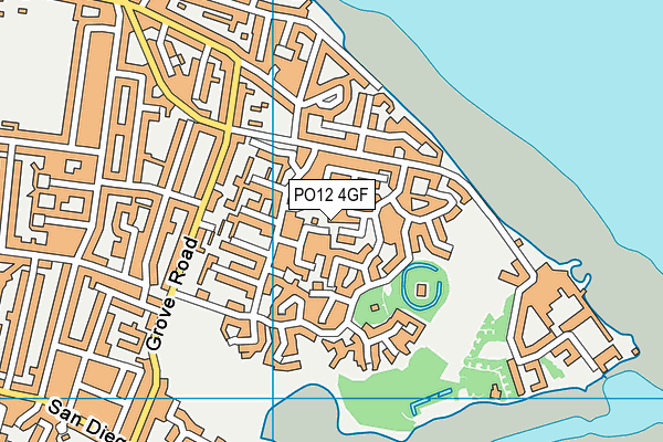 PO12 4GF map - OS VectorMap District (Ordnance Survey)