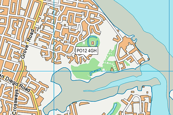 PO12 4GH map - OS VectorMap District (Ordnance Survey)