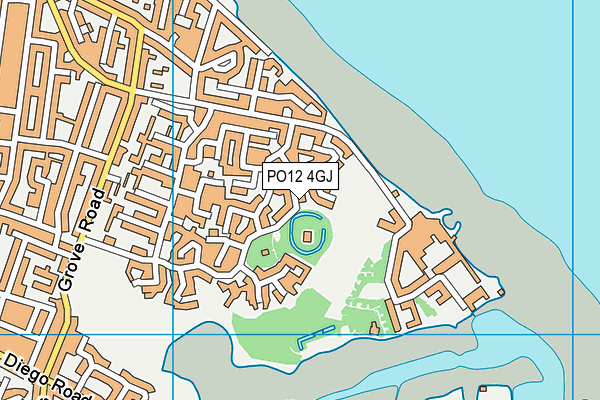 PO12 4GJ map - OS VectorMap District (Ordnance Survey)