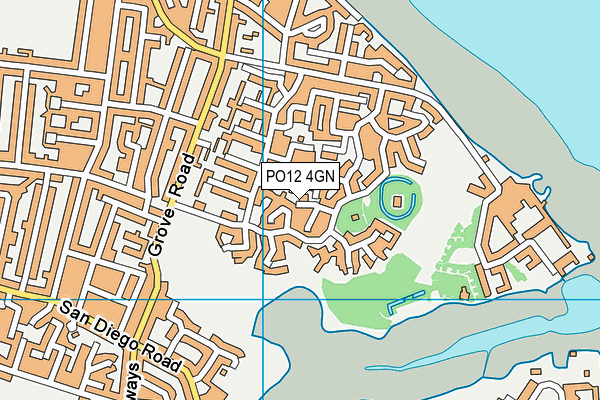 PO12 4GN map - OS VectorMap District (Ordnance Survey)