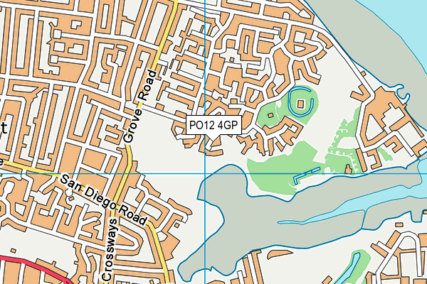 PO12 4GP map - OS VectorMap District (Ordnance Survey)