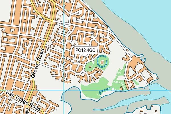 PO12 4GQ map - OS VectorMap District (Ordnance Survey)
