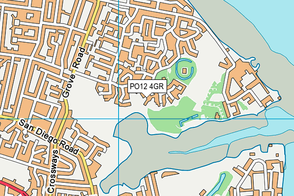 PO12 4GR map - OS VectorMap District (Ordnance Survey)