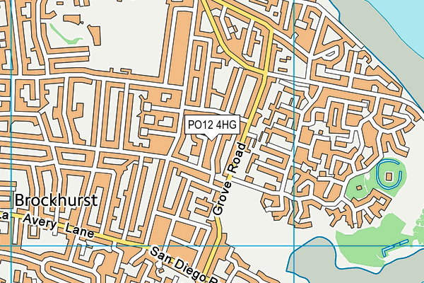 PO12 4HG map - OS VectorMap District (Ordnance Survey)