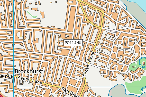 PO12 4HU map - OS VectorMap District (Ordnance Survey)