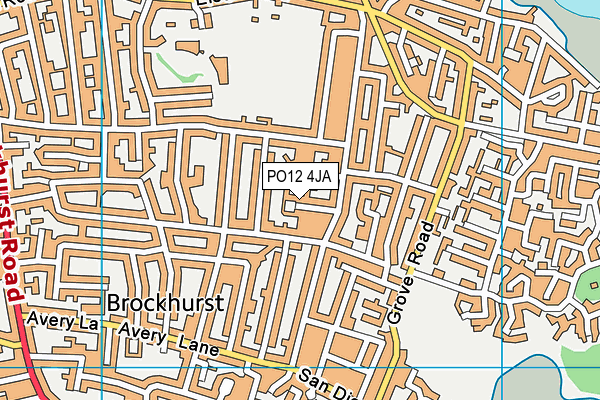 PO12 4JA map - OS VectorMap District (Ordnance Survey)