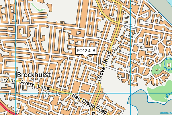 PO12 4JB map - OS VectorMap District (Ordnance Survey)