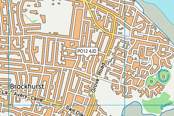 PO12 4JD map - OS VectorMap District (Ordnance Survey)