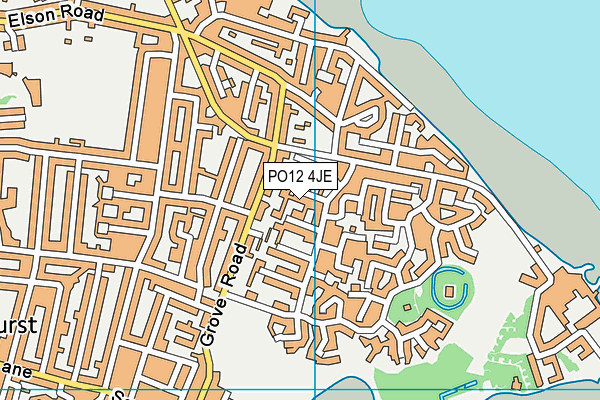 PO12 4JE map - OS VectorMap District (Ordnance Survey)