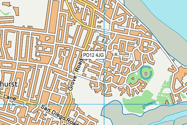 PO12 4JG map - OS VectorMap District (Ordnance Survey)