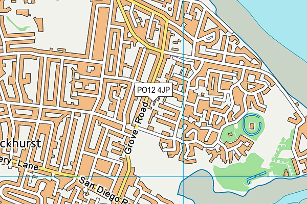 PO12 4JP map - OS VectorMap District (Ordnance Survey)