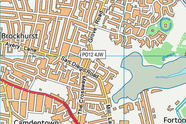 PO12 4JW map - OS VectorMap District (Ordnance Survey)