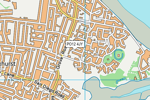 PO12 4JY map - OS VectorMap District (Ordnance Survey)