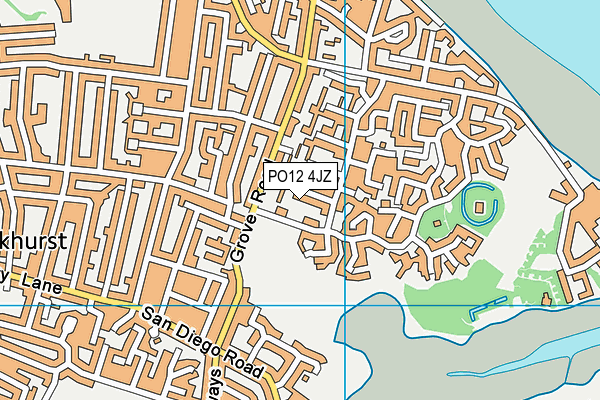 PO12 4JZ map - OS VectorMap District (Ordnance Survey)