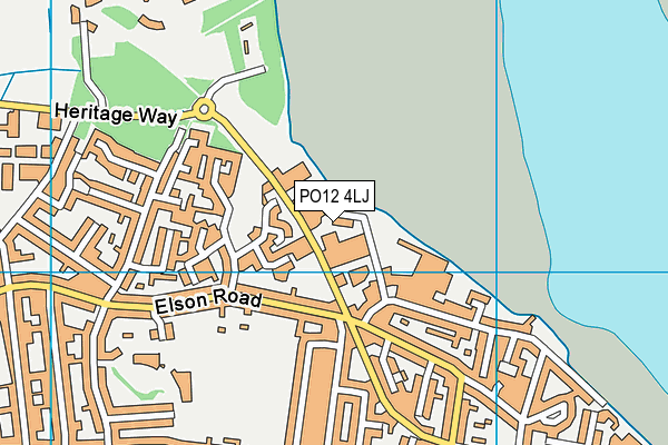 PO12 4LJ map - OS VectorMap District (Ordnance Survey)
