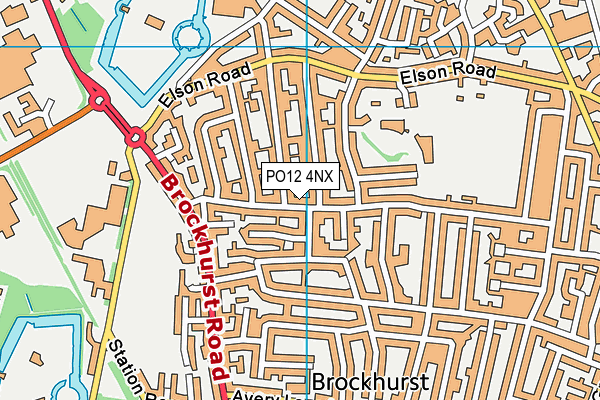 PO12 4NX map - OS VectorMap District (Ordnance Survey)