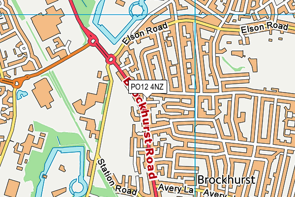 PO12 4NZ map - OS VectorMap District (Ordnance Survey)