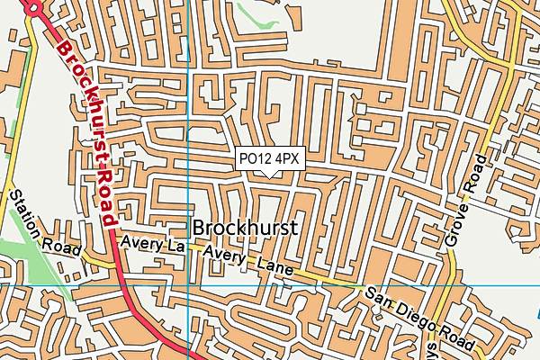 PO12 4PX map - OS VectorMap District (Ordnance Survey)