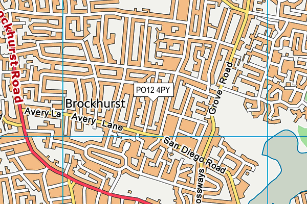 PO12 4PY map - OS VectorMap District (Ordnance Survey)