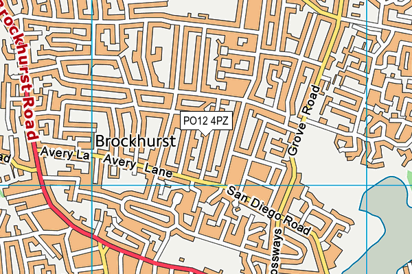 PO12 4PZ map - OS VectorMap District (Ordnance Survey)