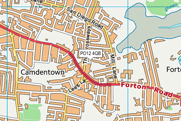 PO12 4QB map - OS VectorMap District (Ordnance Survey)