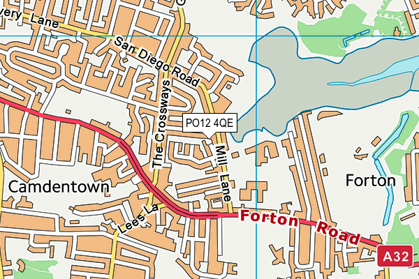 PO12 4QE map - OS VectorMap District (Ordnance Survey)