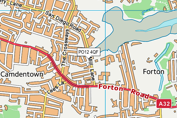 PO12 4QF map - OS VectorMap District (Ordnance Survey)