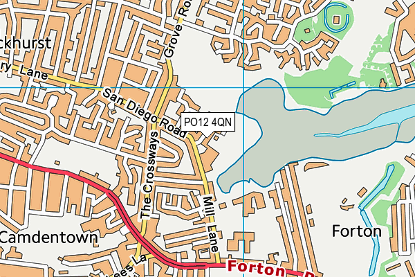 PO12 4QN map - OS VectorMap District (Ordnance Survey)
