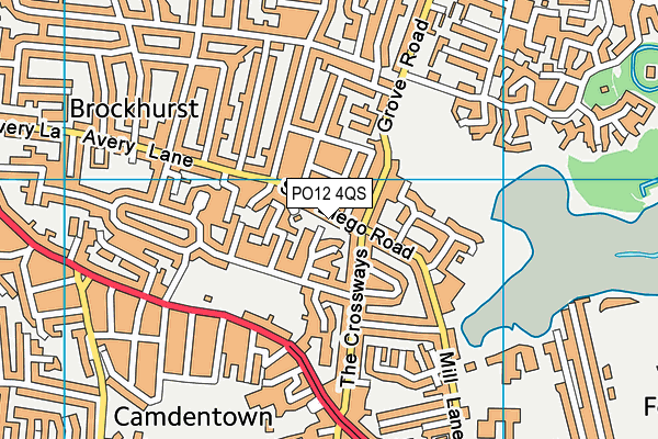 PO12 4QS map - OS VectorMap District (Ordnance Survey)