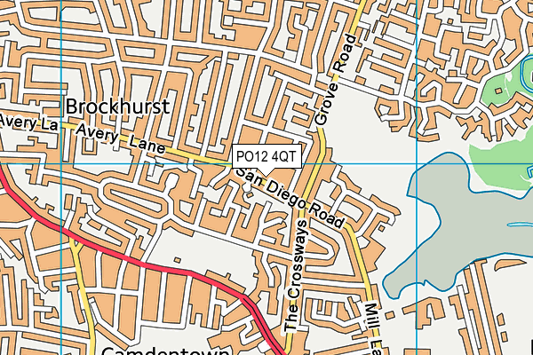 PO12 4QT map - OS VectorMap District (Ordnance Survey)