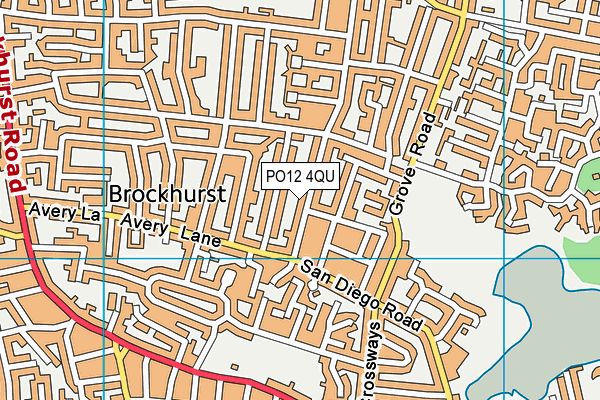 PO12 4QU map - OS VectorMap District (Ordnance Survey)