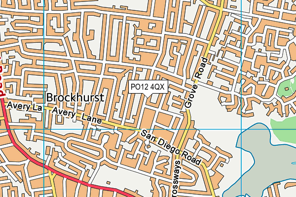 PO12 4QX map - OS VectorMap District (Ordnance Survey)