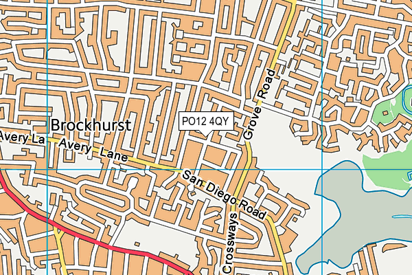 PO12 4QY map - OS VectorMap District (Ordnance Survey)