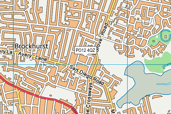 PO12 4QZ map - OS VectorMap District (Ordnance Survey)
